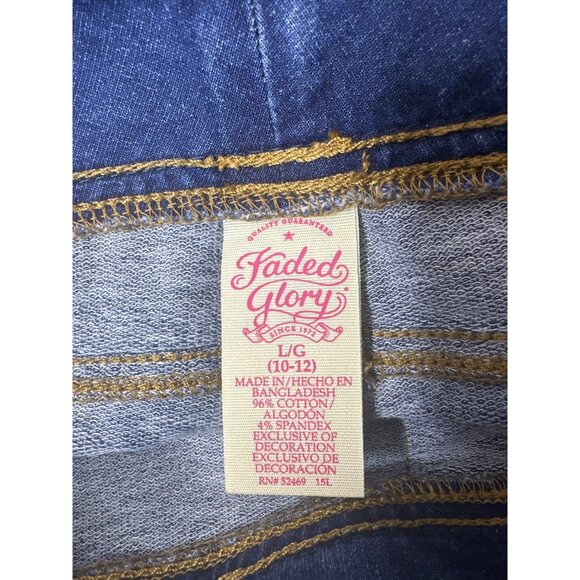 Faded Glory Girls Bootcut Pull-On Stretch Denim Jeans Size 10-12 Large Blue - Picture 5 of 8